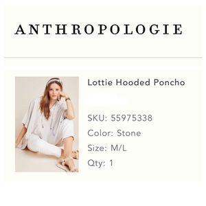 Saturday/Sunday Lottie Hooded Poncho, M/L (stone)
